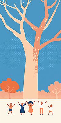 JPG 전신 나무 모자 여자 남자 일러스트 휴식 풍경 여러명 성인 손들기 평화 만세 성인만 국내일러스트 AI일러스트 AI콘텐츠 식물 잡화 다수 컨셉 모션 사람 파일형식