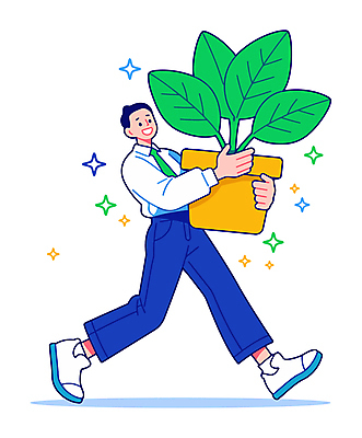 전신 식물 남자 화분 일러스트 한명 미소 들기 성인 초록색 반짝임 걷기 원예 성인남자한명만 홈가드닝 일러캐릭터 AI파일 캐릭터 1 컬러 모션 표정 사람 취미 남자한명만 성인남자만 파일형식 벡터