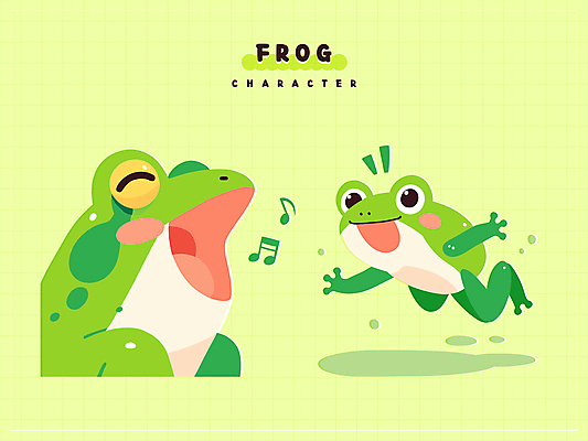 스티커 음표 일러스트 노래 웃음 사람없음 초록색 귀여움 점프 개구리캐릭터 일러캐릭터 AI파일 캐릭터 기호 음악 컬러 동물캐릭터 컨셉 모션 표정 개구리 파일형식 벡터