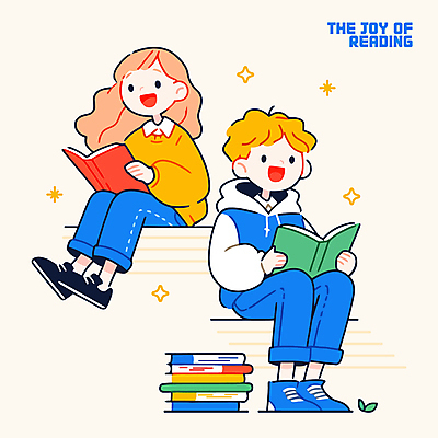 전신 여자 남자 행복 어린이 벤치 일러스트 웃음 들기 앉기 소녀 소년 두명 반짝임 독서 책더미 어린이만 국내일러스트 AI파일 감정 의자 모션 표정 사람 책 무더기 파일형식 벡터