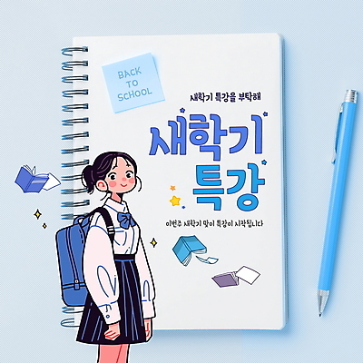 PSD 편집이미지 학생 여자 하늘색 청소년 책가방 프레임 한명 미소 책 반짝임 펜 신학기 준비 준비물 특강 십대여자한명만 이미지편집 1 교육 가방 모션 표정 사람 파란색 필기구 강의 여자한명만 십대여자만 파일형식