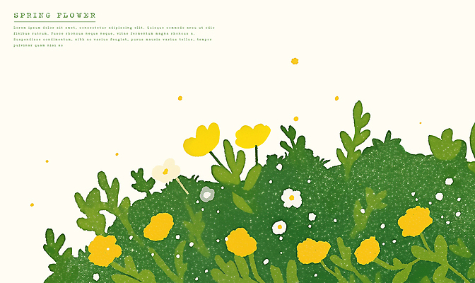 PSD 꽃밭 일러스트 봄꽃 사람없음 들꽃 국내일러스트 꽃 봄 파일형식