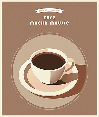 일러스트 사람없음 갈색 카페 커피잔 2025년 트렌드컬러 국내일러스트 2025트렌드 모카무스 AI파일 커피 컬러 잔 유행 상점 연도 파일형식 벡터