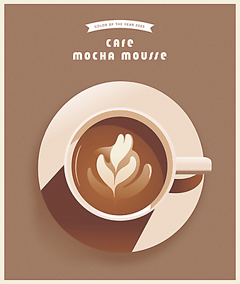 일러스트 사람없음 갈색 카페 커피잔 라떼아트 2025년 트렌드컬러 국내일러스트 2025트렌드 모카무스 AI파일 커피 컬러 잔 유행 상점 연도 그림 라떼 파일형식 벡터
