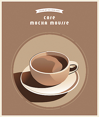 일러스트 사람없음 갈색 카페 커피잔 2025년 트렌드컬러 국내일러스트 2025트렌드 모카무스 AI파일 커피 컬러 잔 유행 상점 연도 파일형식 벡터