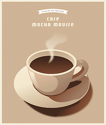 일러스트 사람없음 갈색 카페 수증기 커피잔 2025년 트렌드컬러 국내일러스트 2025트렌드 모카무스 AI파일 커피 컬러 잔 유행 상점 연도 파일형식 벡터