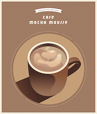 일러스트 사람없음 갈색 카페 머그컵 라떼아트 2025년 트렌드컬러 국내일러스트 2025트렌드 모카무스 AI파일 컬러 컵 유행 상점 연도 그림 라떼 파일형식 벡터