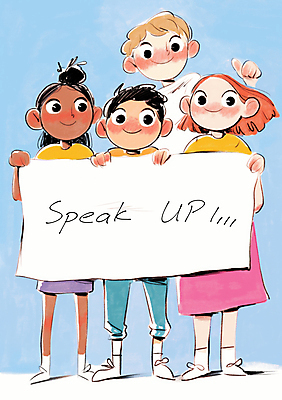 JPG 전신 여자 남자 일러스트 청소년 협력 사각프레임 미소 들기 여러명 친구 팻말 가리킴 발표 그룹 십대만 카피스페이스 국내일러스트 AI일러스트 AI콘텐츠 다수 관계 모션 프레임 표정 사람 손짓 사각형 공백 파일형식