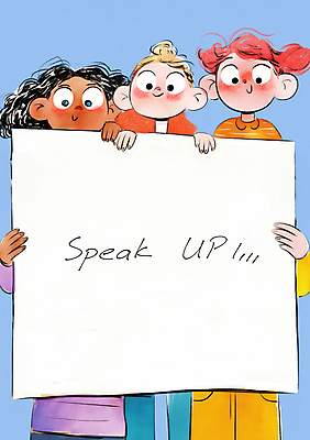 JPG 여자 일러스트 청소년 협력 사각프레임 미소 들기 상반신 세명 친구 팻말 발표 그룹 십대여자만 카피스페이스 국내일러스트 AI일러스트 AI콘텐츠 관계 모션 프레임 표정 사람 사각형 공백 여자만 십대만 파일형식