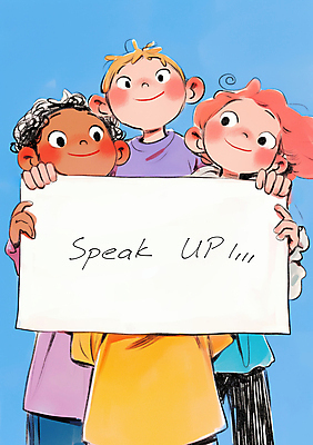 JPG 여자 남자 일러스트 청소년 협력 사각프레임 미소 들기 여러명 상반신 친구 팻말 발표 그룹 십대만 카피스페이스 국내일러스트 AI일러스트 AI콘텐츠 다수 관계 모션 프레임 표정 사람 사각형 공백 파일형식