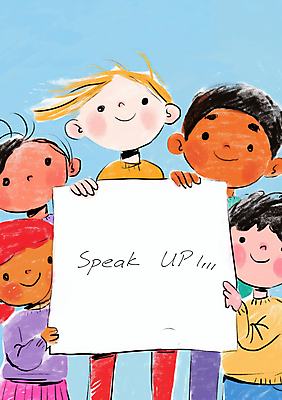 JPG 여자 남자 일러스트 청소년 협력 사각프레임 미소 들기 여러명 상반신 친구 팻말 발표 그룹 십대만 카피스페이스 국내일러스트 AI일러스트 AI콘텐츠 다수 관계 모션 프레임 표정 사람 사각형 공백 파일형식