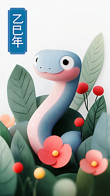 PSD 열매 꽃 잎 일러스트 새해 미소 사람없음 설날 귀여움 뱀띠 청록색 2025년 을사년 국내일러스트 푸른뱀 푸른뱀캐릭터 식물 명절 컬러 컨셉 표정 십이지신 뱀 연도 뱀캐릭터 파일형식
