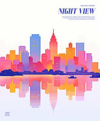 PSD 편집이미지 호수 사람없음 건물 강 도시풍경 컬러풀 반사 스카이라인 빌딩숲 이미지편집 건축물 컬러 풍경 빌딩 도시 파일형식