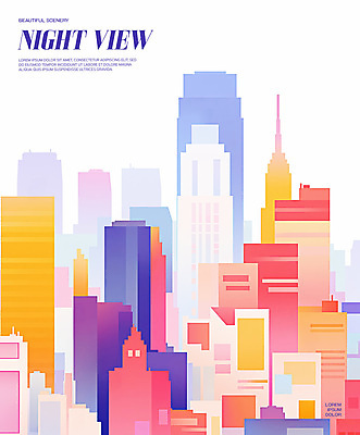 PSD 편집이미지 사람없음 건물 도시풍경 컬러풀 스카이라인 빌딩숲 이미지편집 건축물 컬러 풍경 빌딩 도시 파일형식