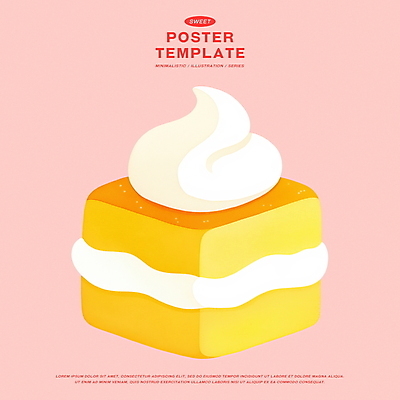 PSD 분홍색 일러스트 디저트 사람없음 케이크 달콤 생크림 국내일러스트 음식 컬러 맛 크림 파일형식