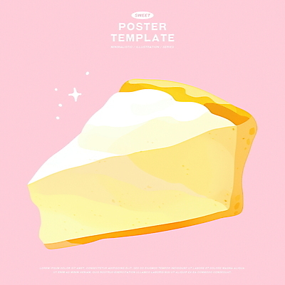 PSD 분홍색 조각 일러스트 디저트 사람없음 달콤 레몬 파이 국내일러스트 음식 빵 컬러 과일 맛 파일형식