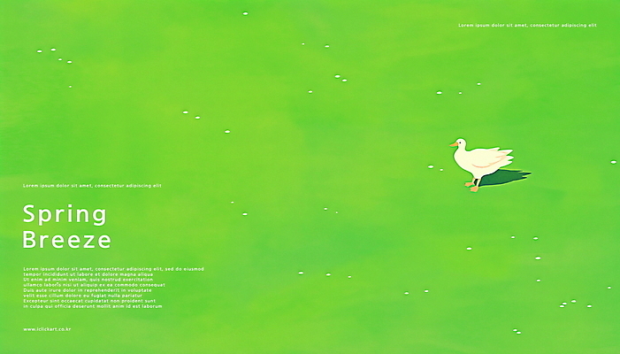 PSD 여유 일러스트 오리 초원 사람없음 초록색 평화 봄 감성 국내일러스트 계절 감정 컬러 컨셉 조류 파일형식