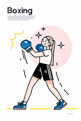 전신 여자 스포츠 일러스트 한명 성인 취미 운동 힘 권투 권투글러브 근력 손뻗기 성인여자한명만 일러캐릭터 AI파일 캐릭터 1 모션 건강 사람 격투기 글러브 여자한명만 성인여자만 파일형식 벡터