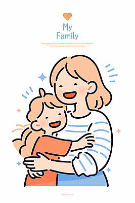 여자 행복 어린이 일러스트 포옹 모녀 함께함 웃음 소녀 상반신 성인 두명 주황색 하트 여자만 유대감 일러캐릭터 AI파일 모양 캐릭터 딸 감정 컬러 컨셉 가족 안기 엄마 표정 사람 파일형식 벡터