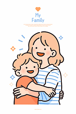 여자 남자 행복 어린이 일러스트 포옹 함께함 웃음 소년 상반신 성인 두명 주황색 하트 유대감 일러캐릭터 AI파일 모자관계 모양 캐릭터 감정 아들 컬러 컨셉 가족 안기 엄마 표정 사람 파일형식 벡터