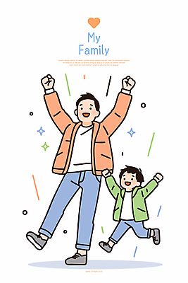 전신 남자 행복 어린이 일러스트 함께함 웃음 소년 성인 두명 점프 만세 하트 아빠 부자지간 남자만 유대감 일러캐릭터 AI파일 모양 캐릭터 감정 아들 컨셉 가족 모션 표정 사람 파일형식 벡터