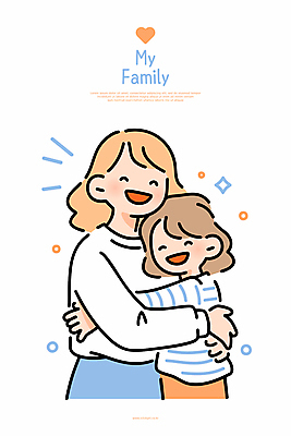 여자 행복 어린이 일러스트 포옹 모녀 함께함 웃음 소녀 성인 두명 주황색 하트 여자만 유대감 일러캐릭터 AI파일 모양 캐릭터 딸 감정 컬러 컨셉 가족 안기 엄마 표정 사람 파일형식 벡터