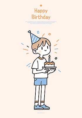 전신 남자 행복 어린이 일러스트 한명 웃음 들기 소년 주황색 기쁨 고깔모자 축하 생일 생일케이크 꽃가루 소년한명만 일러캐릭터 AI파일 캐릭터 모자_잡화 1 기념일 감정 컬러 컨셉 모션 표정 사람 케이크 가루 남자한명만 소년만 파일형식 벡터