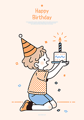 전신 남자 행복 어린이 일러스트 한명 웃음 들기 소년 주황색 기쁨 고깔모자 축하 생일 무릎꿇기 생일케이크 꽃가루 소년한명만 일러캐릭터 AI파일 캐릭터 모자_잡화 1 기념일 감정 컬러 컨셉 모션 표정 사람 케이크 가루 남자한명만 소년만 파일형식 벡터