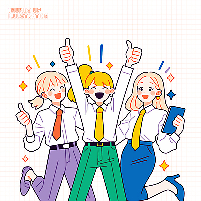 전신 여자 일러스트 미소 들기 정장 성인 책 세명 반짝임 손들기 직장인 긍정 따봉 성인여자만 일러캐릭터 AI파일 직업 캐릭터 옷 컨셉 모션 표정 사람 최고 여자만 성인만 파일형식 벡터