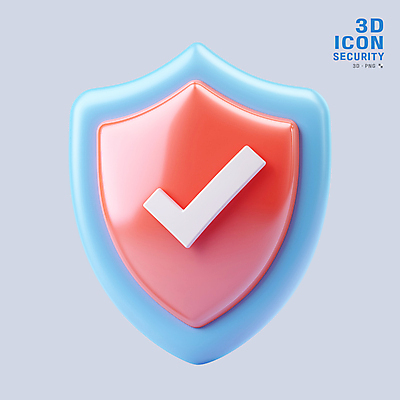 PSD 아이콘 사람없음 3D아이콘 3D 오브젝트 체크표시 보안 방패 엘리먼트 쉴드 편집3D 안전 디지털합성 확인 파일형식