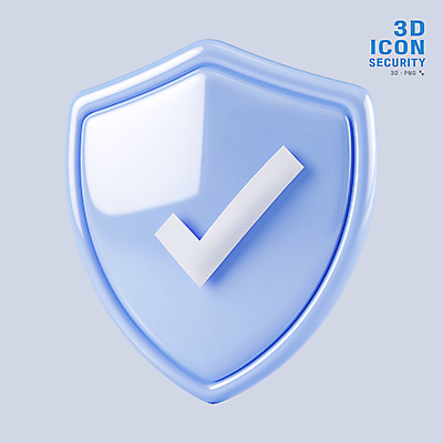 PSD 아이콘 사람없음 3D아이콘 3D 오브젝트 체크표시 보안 방패 엘리먼트 쉴드 편집3D 안전 디지털합성 확인 파일형식