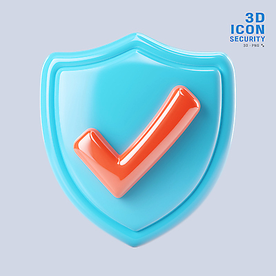 PSD 아이콘 사람없음 3D아이콘 3D 오브젝트 체크표시 보안 방패 엘리먼트 쉴드 편집3D 안전 디지털합성 확인 파일형식