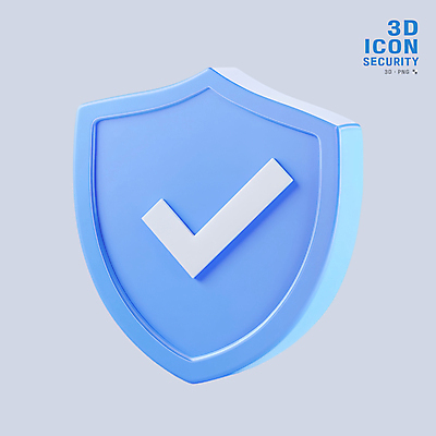PSD 아이콘 사람없음 3D아이콘 3D 오브젝트 체크표시 보안 방패 엘리먼트 쉴드 편집3D 안전 디지털합성 확인 파일형식
