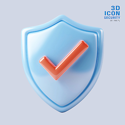 PSD 아이콘 사람없음 3D아이콘 3D 오브젝트 체크표시 보안 방패 엘리먼트 쉴드 편집3D 안전 디지털합성 확인 파일형식