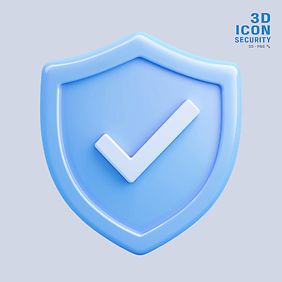 PSD 아이콘 사람없음 3D아이콘 3D 오브젝트 체크표시 보안 방패 엘리먼트 쉴드 편집3D 안전 디지털합성 확인 파일형식