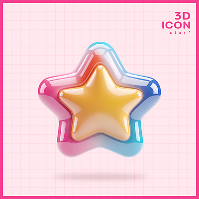 PSD 아이콘 별 분홍색 사람없음 3D아이콘 3D 오브젝트 광택 편집3D 자연요소 컬러 디지털합성 파일형식