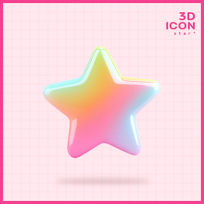 PSD 아이콘 별 분홍색 사람없음 3D아이콘 3D 오브젝트 광택 편집3D 자연요소 컬러 디지털합성 파일형식
