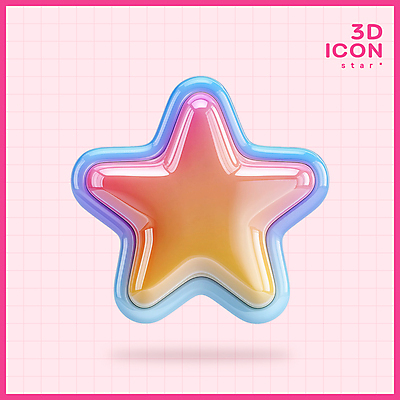 PSD 아이콘 별 분홍색 사람없음 3D아이콘 3D 오브젝트 광택 편집3D 자연요소 컬러 디지털합성 파일형식