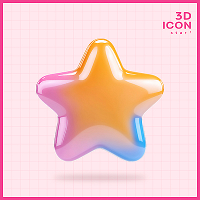 PSD 아이콘 별 분홍색 사람없음 3D아이콘 3D 오브젝트 광택 편집3D 자연요소 컬러 디지털합성 파일형식