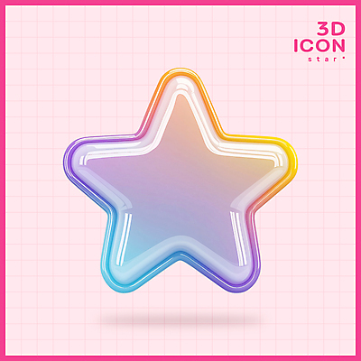 PSD 아이콘 별 분홍색 사람없음 3D아이콘 3D 오브젝트 광택 편집3D 자연요소 컬러 디지털합성 파일형식