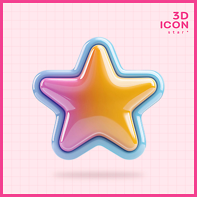 PSD 아이콘 별 분홍색 사람없음 3D아이콘 3D 오브젝트 광택 편집3D 자연요소 컬러 디지털합성 파일형식