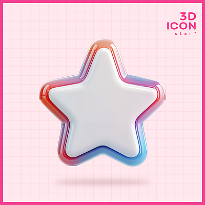 PSD 아이콘 별 분홍색 사람없음 3D아이콘 3D 오브젝트 광택 편집3D 자연요소 컬러 디지털합성 파일형식