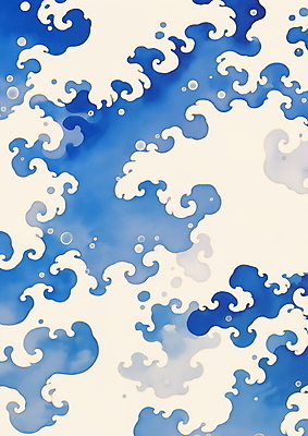 JPG 백그라운드 패턴 곡선 일러스트 추상 수채화 사람없음 파란색 흰색 번짐 부드러움 복잡 국내일러스트 AI일러스트 AI콘텐츠 선 컬러 컨셉 무늬 감각 파일형식 효과