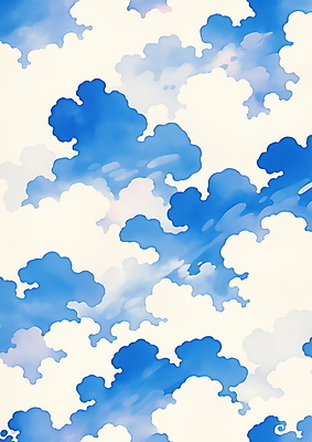 JPG 구름 백그라운드 패턴 일러스트 추상 수채화 사람없음 파란색 흰색 번짐 부드러움 국내일러스트 AI일러스트 AI콘텐츠 자연요소 컬러 무늬 감각 파일형식 효과