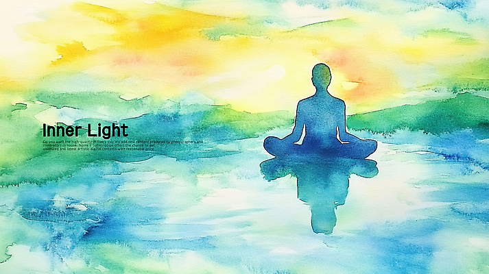 전신 PSD 여자 실루엣 일러스트 수채화 한명 성인 파란색 노란색 평화 고요 요가자세 호흡 균형 명상 번짐 성인여자한명만 국내일러스트 1 컬러 포즈 컨셉 요가 촬영기법 사람 여자한명만 성인여자만 파일형식 효과