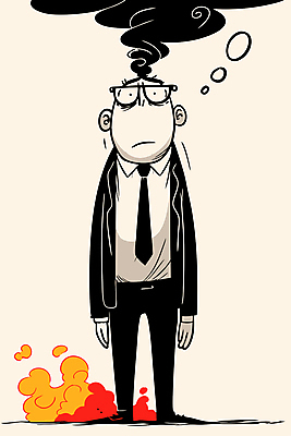 전신 구름 남자 일러스트 스트레스 한명 정장 성인 불안 우울감 성인남자한명만 안경낌 국내일러스트 AI파일 자연요소 1 옷 감정 안경 사람 남자한명만 성인남자만 파일형식 벡터