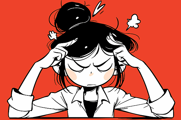 여자 일러스트 스트레스 한명 정장 상반신 성인 빨간색 불안 고민 두통 올림머리 성인여자한명만 국내일러스트 머리짚기 AI파일 1 헤어스타일 옷 감정 컬러 모션 사람 질병 여자한명만 성인여자만 파일형식 벡터