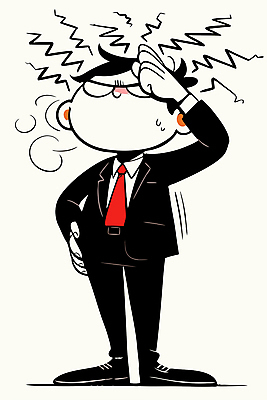 전신 남자 허리손 일러스트 스트레스 한명 정장 성인 컬러풀 한숨 불안 땀 두통 성인남자한명만 머리긁기 국내일러스트 AI파일 1 옷 감정 컬러 포즈 사람 질병 남자한명만 성인남자만 파일형식 벡터 긁기