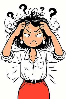 여자 일러스트 스트레스 한명 성인 귀걸이 물음표 불안 고민 땀 성인여자한명만 움켜쥠 국내일러스트 머리짚기 AI파일 1 기호 감정 장신구 모션 사람 여자한명만 성인여자만 파일형식 벡터