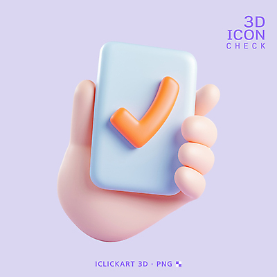 PSD 아이콘 손 들기 신체부위 3D아이콘 3D 체크표시 연보라색 편집3D 모션 사람 보라색 디지털합성 확인 파일형식